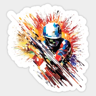 Cricket Player Sport Game Champion Competition Abstract Sticker